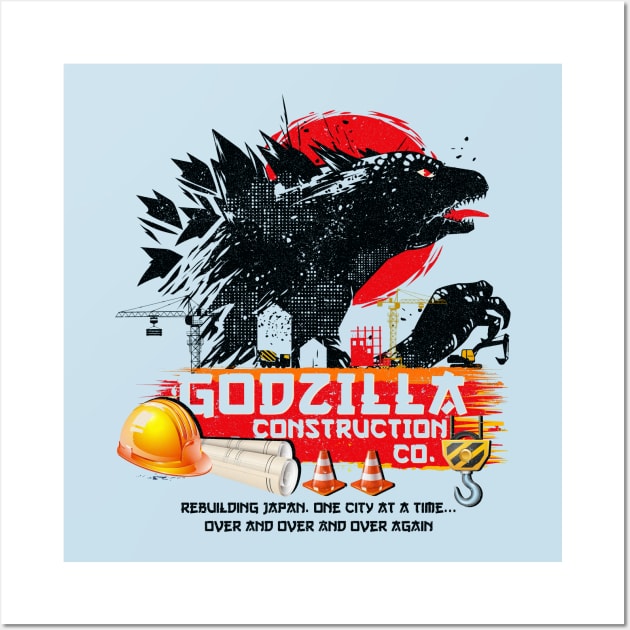 Godzilla Construction Company Wall Art by Alema Art